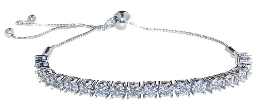 Round Brilliant 1.00 ct Diamond Bolo Bracelet (1 of 1)