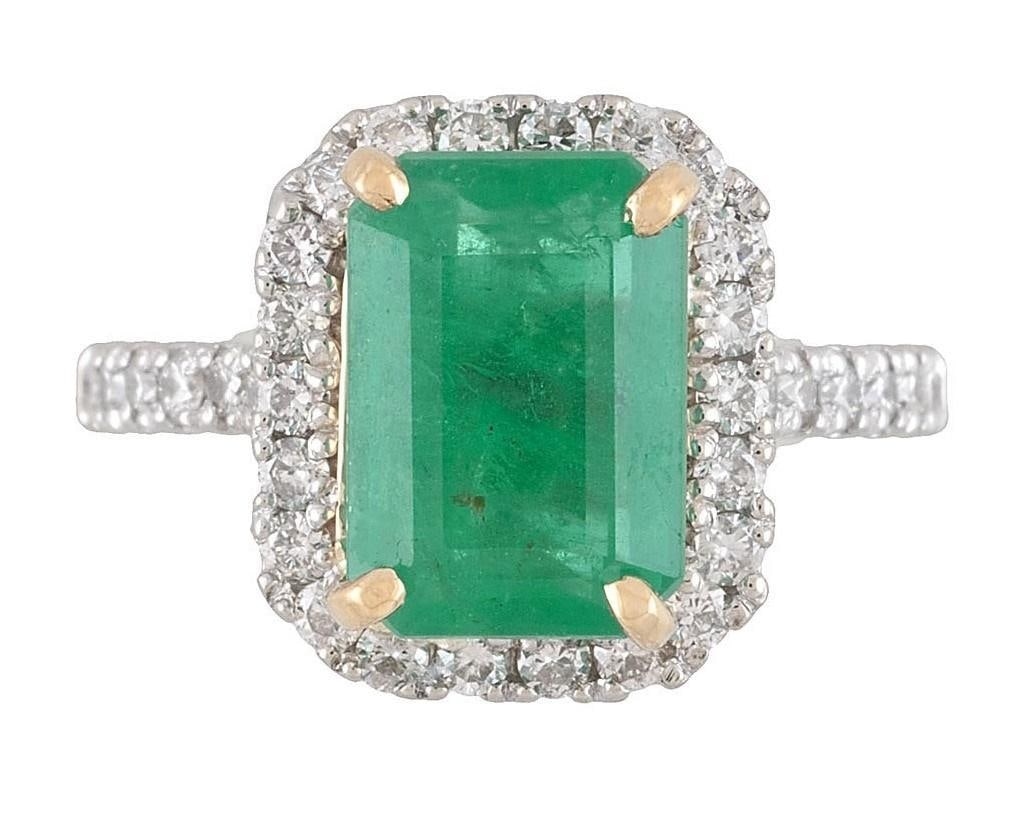 14k Gold 4.74 ct GIA Emerald & Diamond Ring (1 of 3)