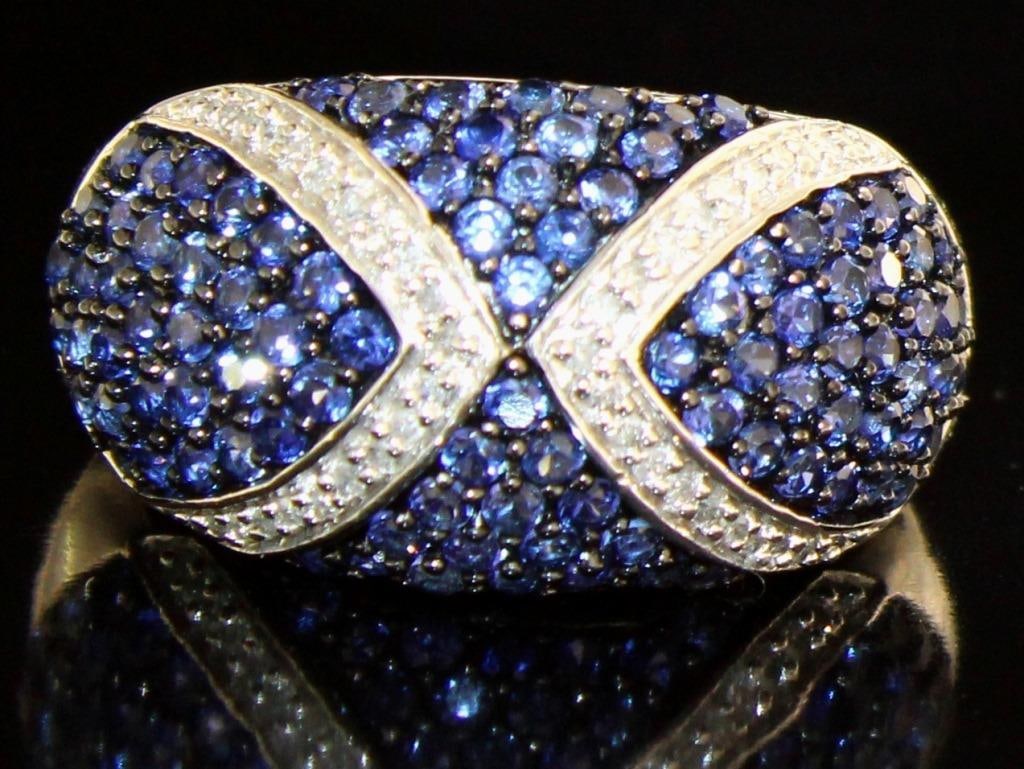 Brilliant 2.14 ct Pave' Sapphire & Diamond Ring (1 of 2)