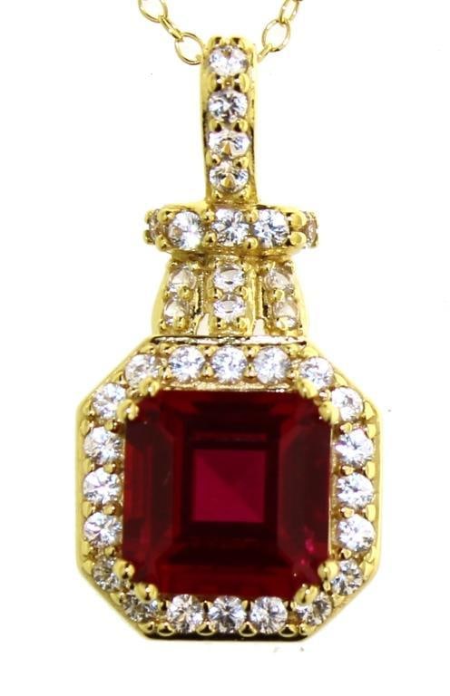 Asscher Cut 3.50 ct Ruby Designer Necklace (1 of 2)