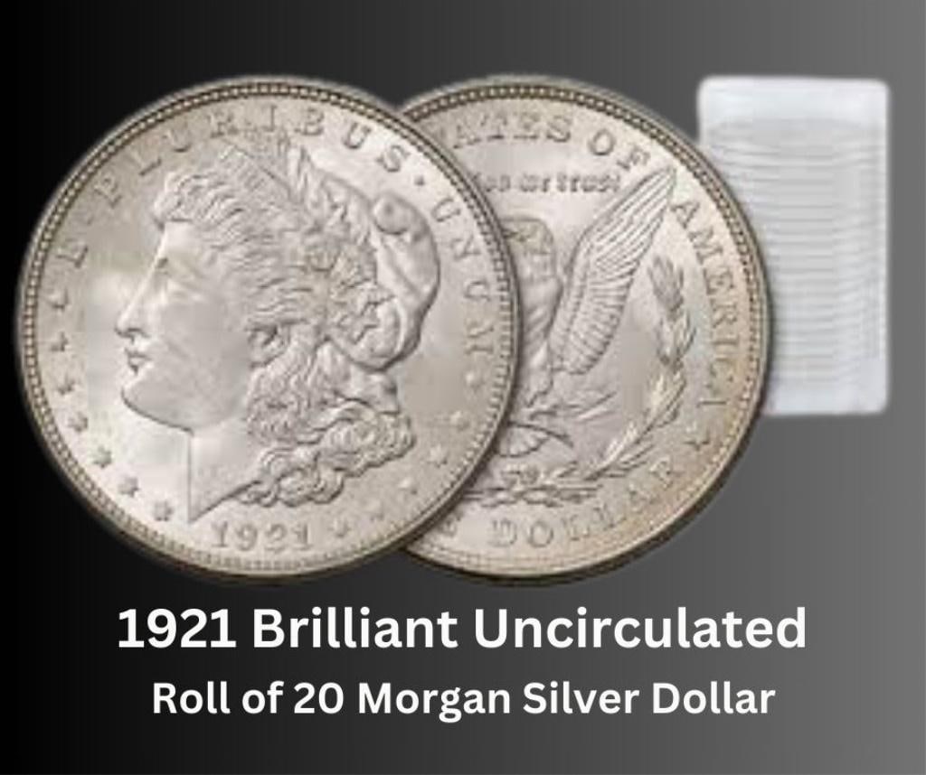 1921 Choice Uncirculated Morgan Silver Dollar Roll (1 of 1)