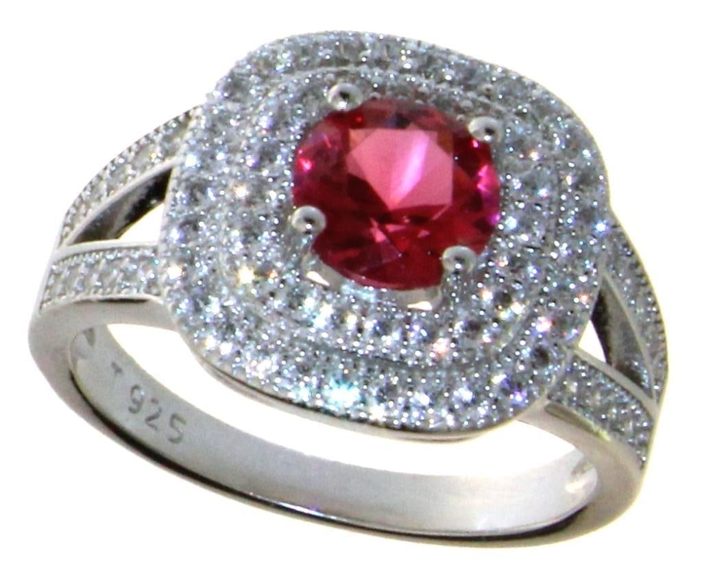 Cushion Cut 2.41 ct Ruby & White Topaz Ring (1 of 1)