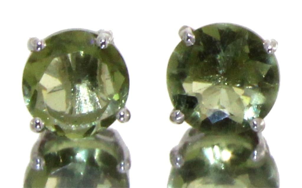 Natural 2.00 ct Green Amethyst Stud Earrings (1 of 2)