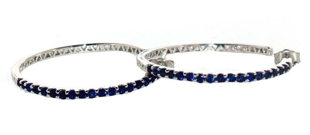 Quality 2.00 ct Sapphire Inside Out Hoop Earrings (1 of 2)