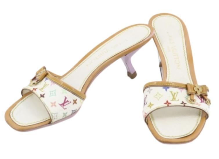 Louis Vuitton Mulricolored Monogram Heeled Sandals (1 of 4)