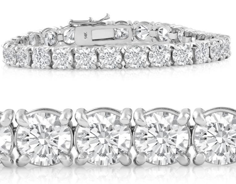 14k Gold 17.00 ct Round VS1 Lab Diamond Bracelet (1 of 4)