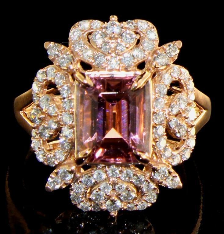 14k R. Gold 2.66 ct Tourmaline & Diamond Ring (1 of 4)