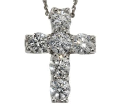 14kt Gold 1.67 ct VS Lab Diamond Cross Pendant (1 of 2)