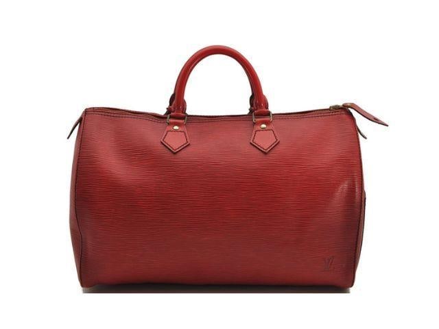 LOUIS VUITTON Epi Speedy 35 Handbag: Important information regarding luxury brand items: Please carefully review the photographs provided as these items are pre-owned and may exhibit varying degrees of wear. Due to the nature of these it