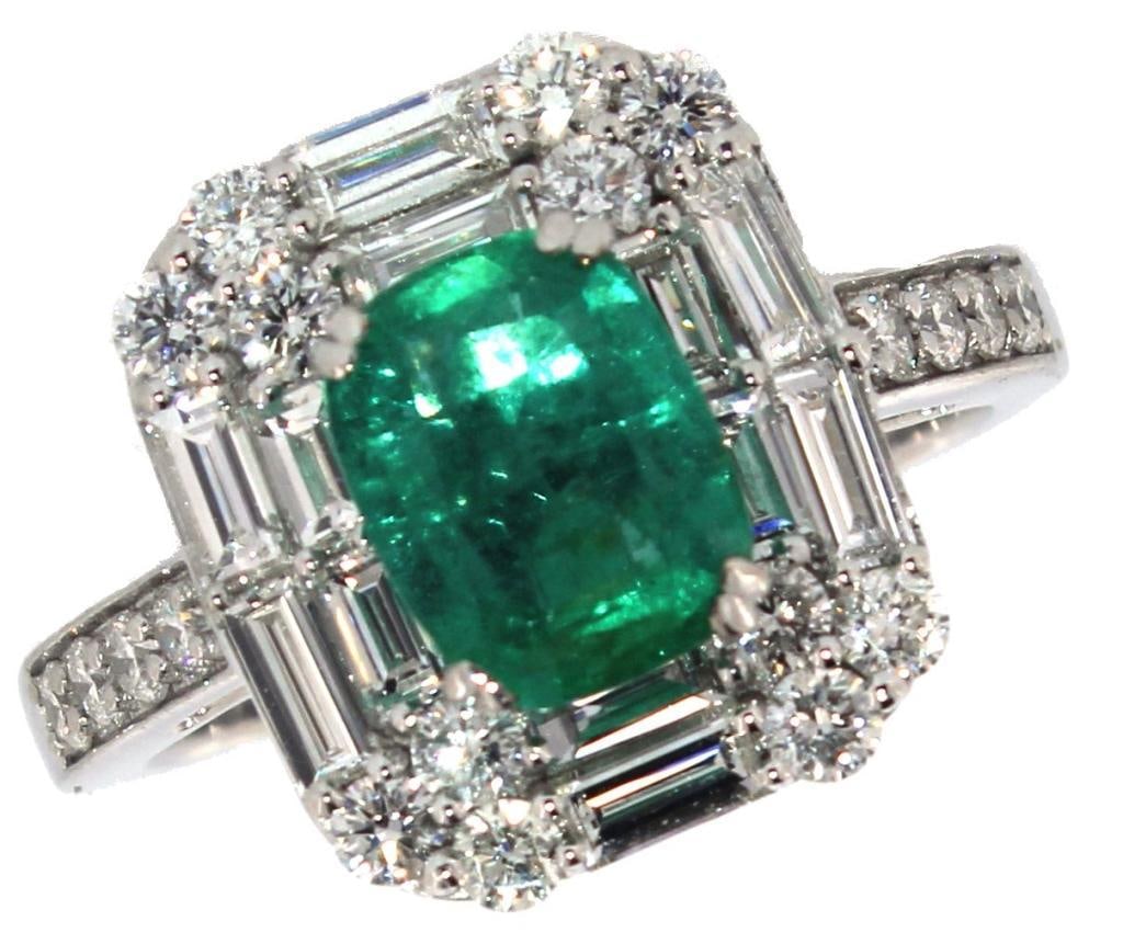 14k Gold 2.92 ct Natural Emerald & Diamond Ring (1 of 5)