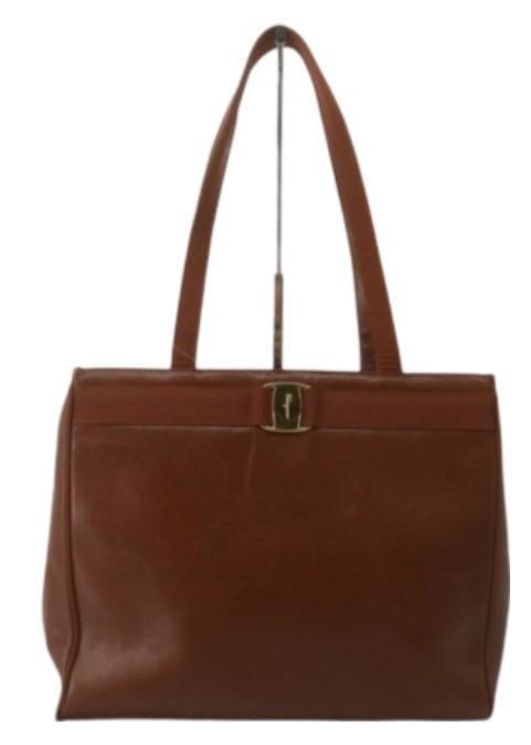 Ferragamo Brown Vala Leather Tote Handbag (1 of 4)
