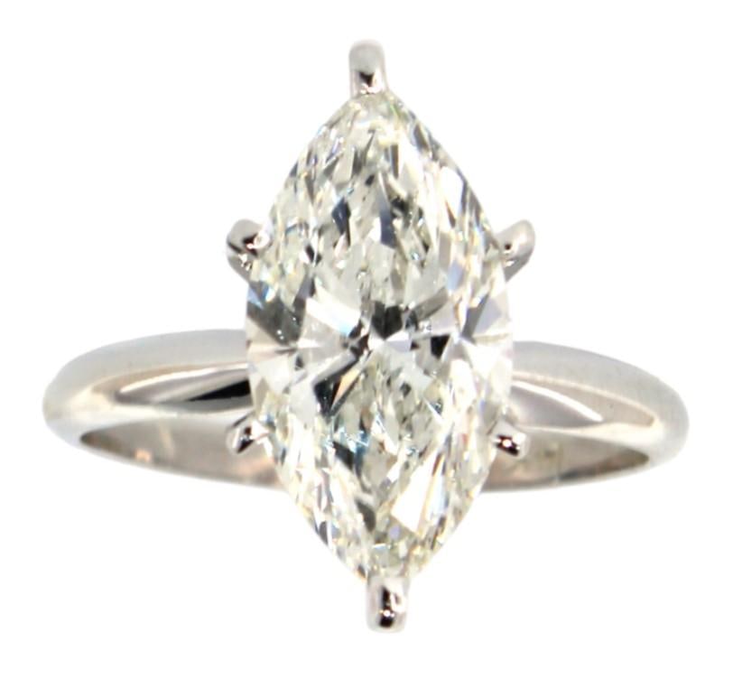 14kt Gold 3.64 ct Marquise Lab Diamond Ring (1 of 6)
