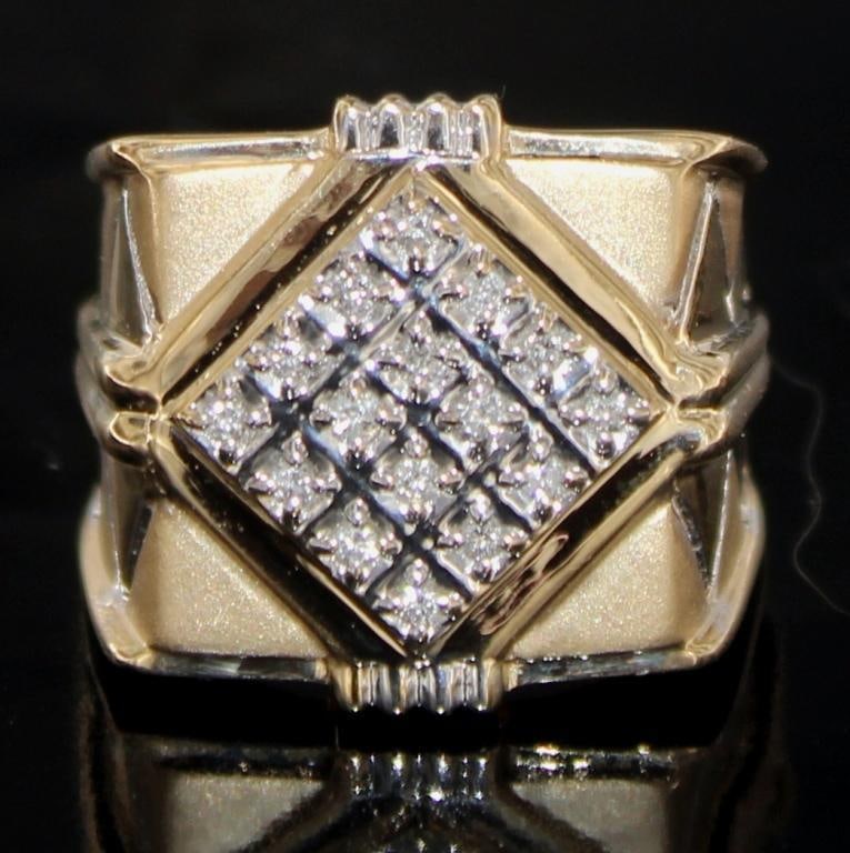 10kt Gold Men's Brilliant 1/3 ct Diamond Ring (1 of 5)