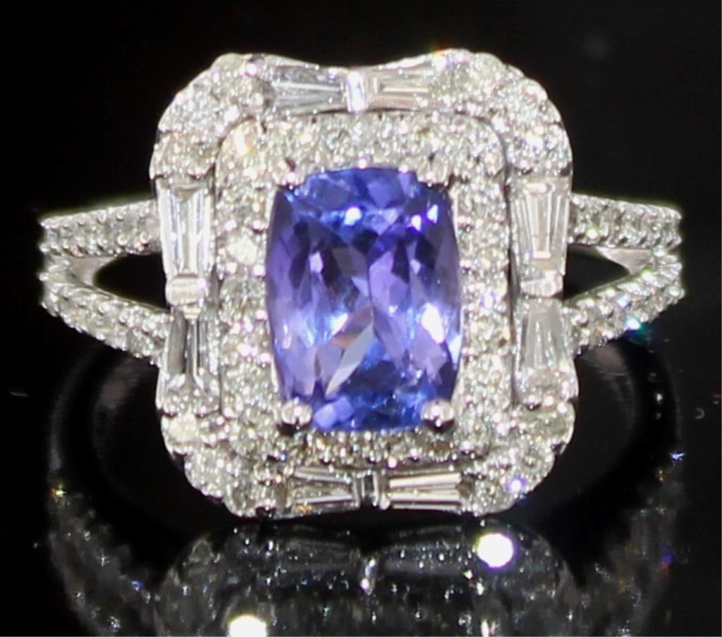 14kt Gold 2.60 ct Natural Tanzanite & Diamond Ring (1 of 5)