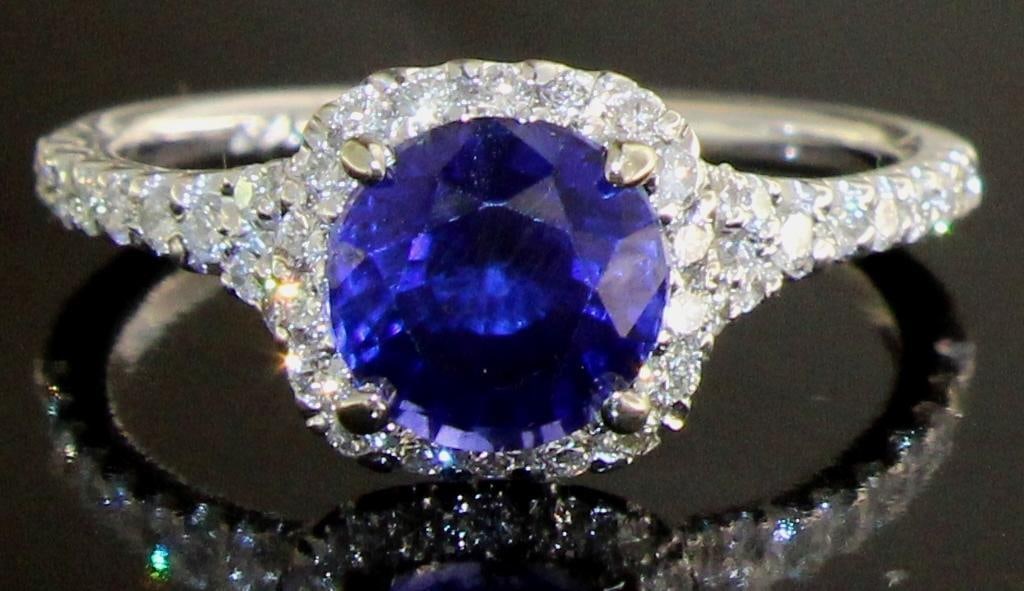 14kt Gold 2.41 ct Sapphire & Diamond Ring (1 of 3)