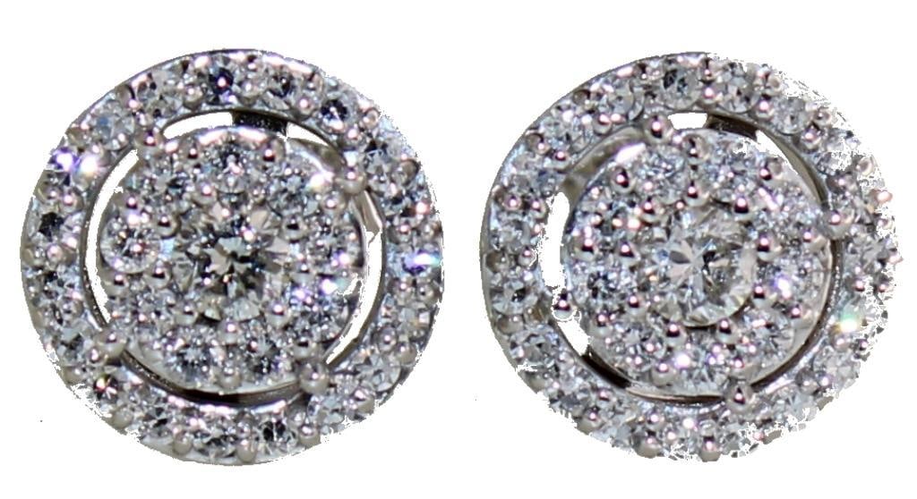 10kt Gold 1.00 ct VS Lab Diamond Halo Earrings (1 of 3)
