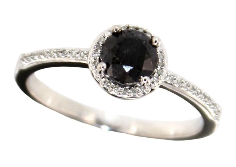 Round Brilliant 1.25 ct Black & White Diamond RIng (1 of 1)