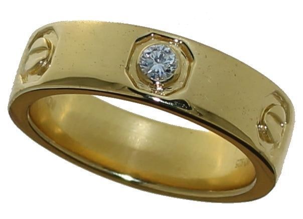Yellow Gold Toned Diamond Eternity Ring (1 of 1)
