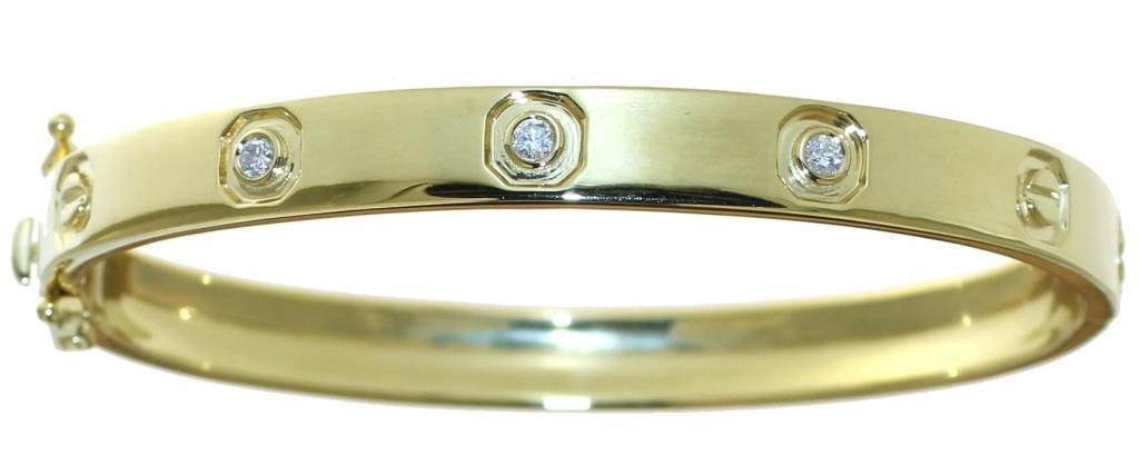 Yellow Gold Toned Diamond Eternity Bracelet (1 of 1)