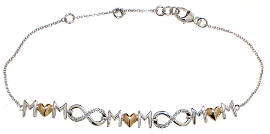 Beautiful "Mom" Diamond Infinity Bolo Bracelet (1 of 1)