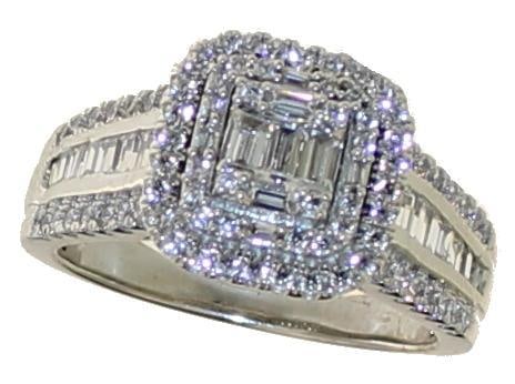 Cushion Cut 2.00 ct White Topaz Designer Ring (1 of 2)