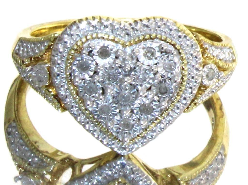 Elegant Diamond Heart Cluster Ring (1 of 1)