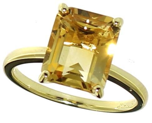 Emerald Cut 4.10 ct Natural Golden Citrine Ring (1 of 1)