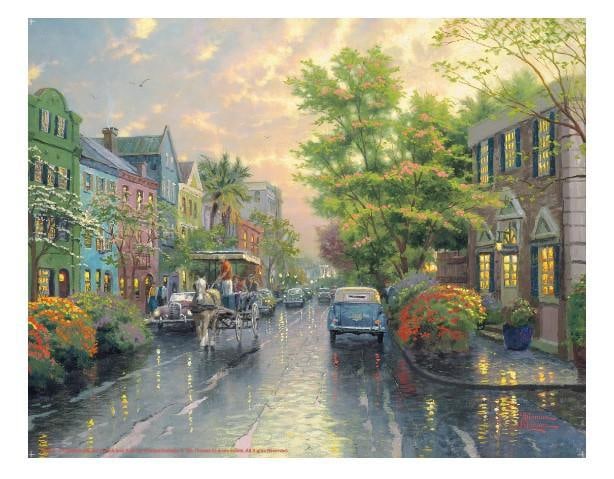 Charleston Sunset on Rainbow Row by Thomas Kinkade (1 of 1)