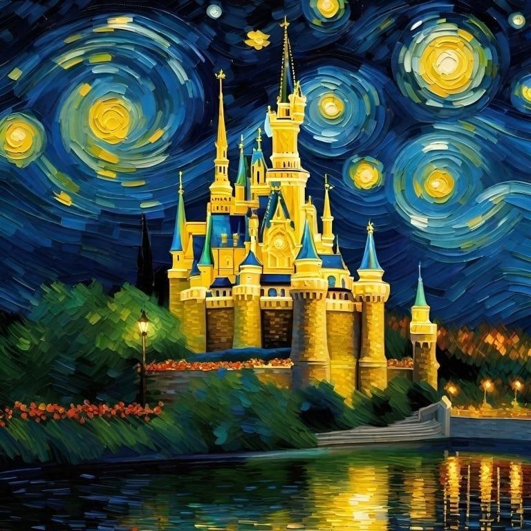 Starry Night Over The Castle Hand Signed by Charis (1 of 1)
