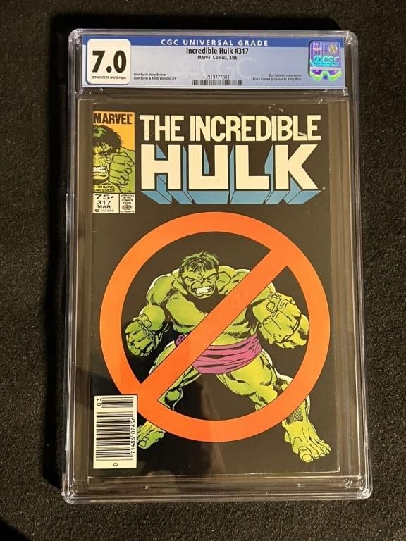 Vintage 1986 Incredible Hulk #317 Comic: INCREDIBLE HULK #317 CGC 7.0 MARVEL COMICS 1986 Banner Proposes To Ross nc41 #191687