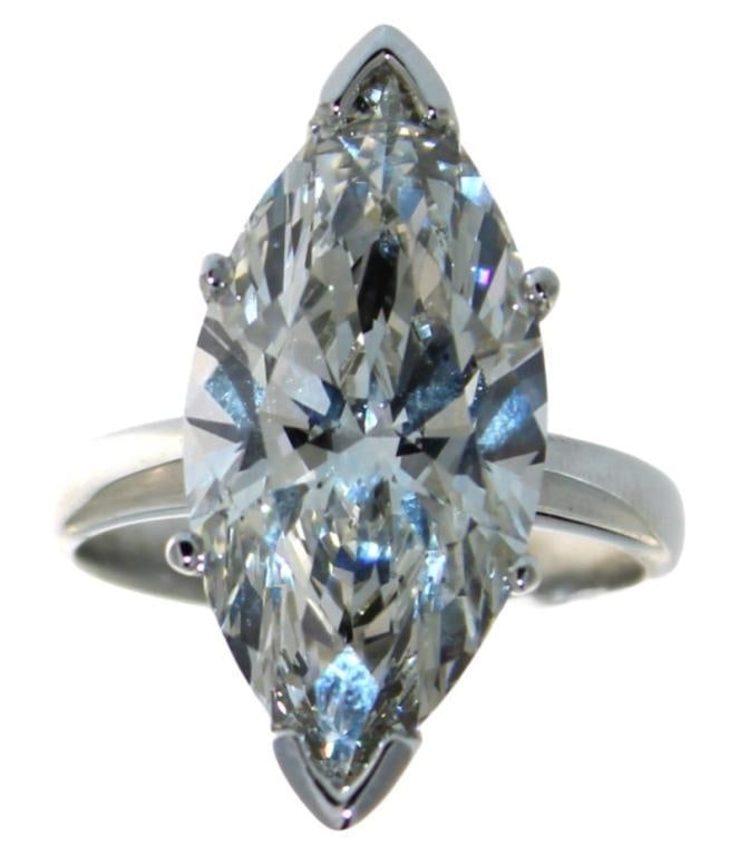 14kt Gold 8.18 ct Marquise Cut Lab Diamond Ring (1 of 6)