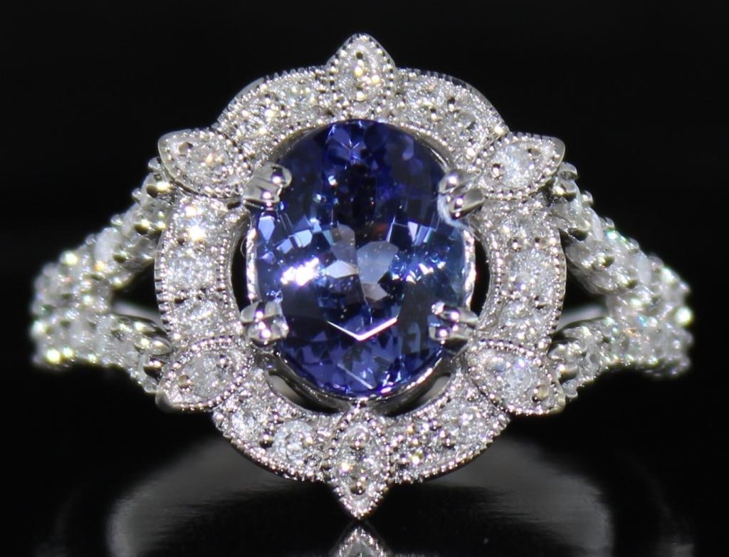 14k Gold 2.52 ct Tanzanite & Diamond Ring (1 of 5)