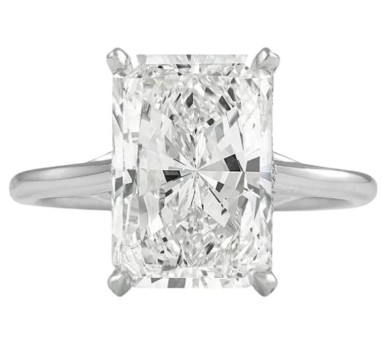 14kt Gold 4.08 ct Radiant Lab Diamond Ring (1 of 4)