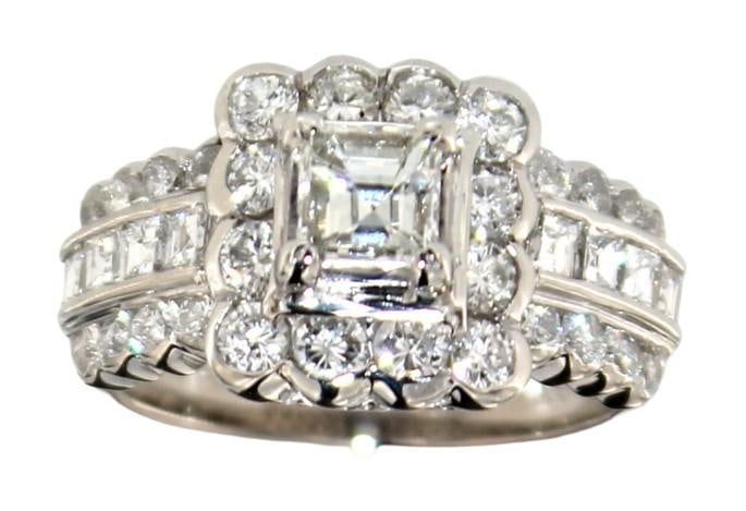 Platinum 1.55 ct Natural Asscher Diamond Ring (1 of 7)