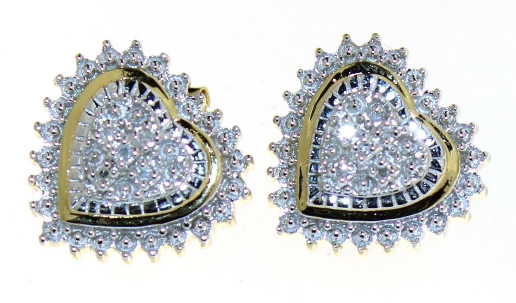 Elegant Natural Diamond Heart Stud Earrings (1 of 1)