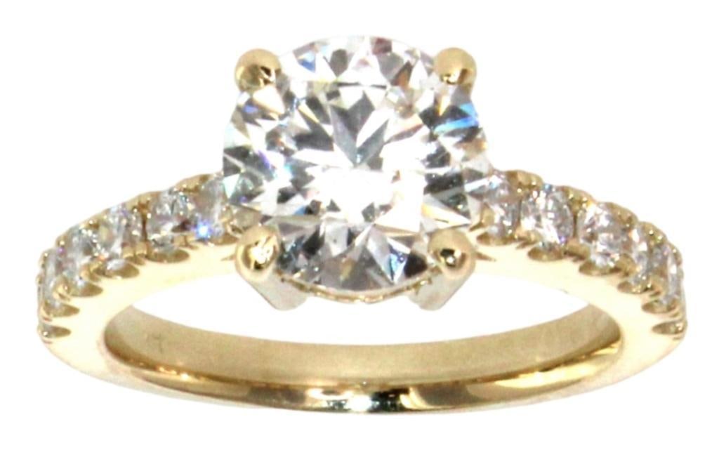 14kt Gold 2.87 ct Round VS Lab Diamond Ring (1 of 5)