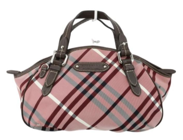 Burberry Pink & Red Nova Check Handbag (1 of 4)