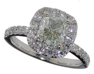 14kt Gold 2.62 ct Cushion Cut GIA Diamond Ring (1 of 7)