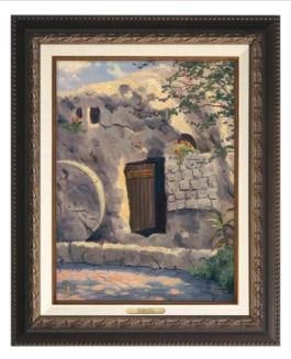 The Garden Tomb Framed Canvas by Thomas Kinkade: The Garden Tomb - Canvas Classics Classic Aged Bronze Frame w/Brass Nameplate Impressions of Israel Collection This item ships for $39 Image Size: 12 x 16 Elegantly framed with museum quality material