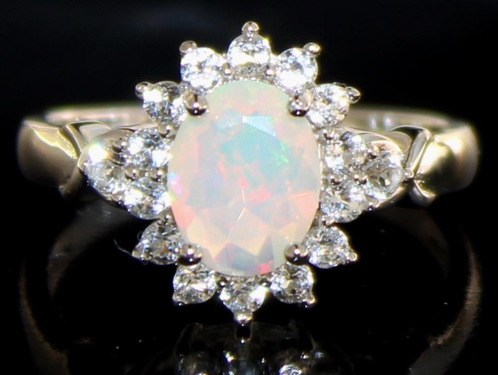 Natural Ethiopian White Opal Designer Ring (1 of 2)