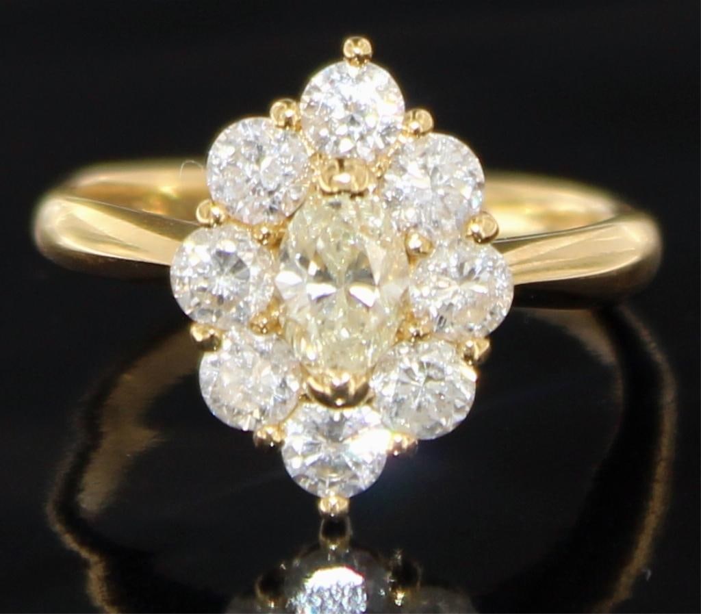 18k Gold 1.43 ct Natural Fancy Yellow Diamond Ring (1 of 5)