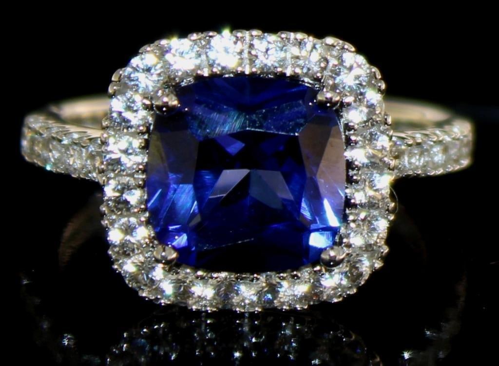 Cushion Cut 4.26 ct Sapphire Dinner Ring (1 of 1)