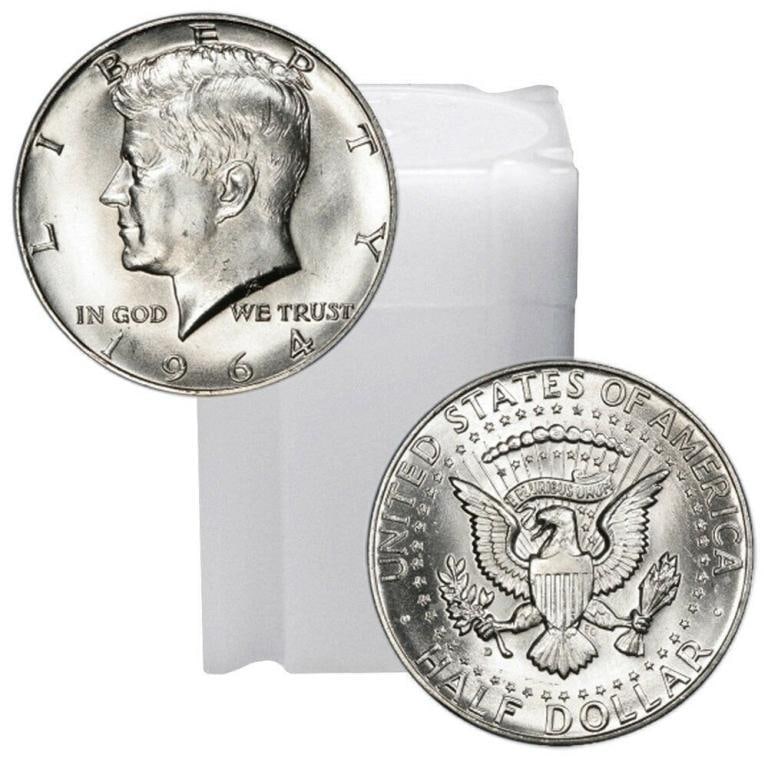Roll (20) 1964 Kennedy 90% Silver Half Dollar (1 of 1)