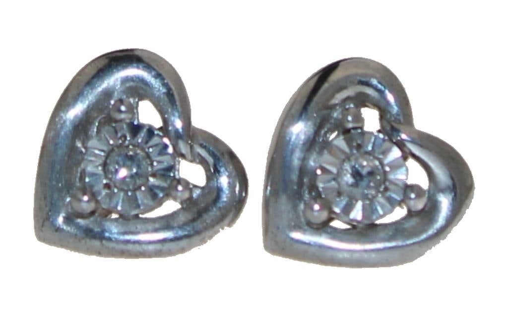 Heart Shape Diamond Stud Earrings (1 of 1)