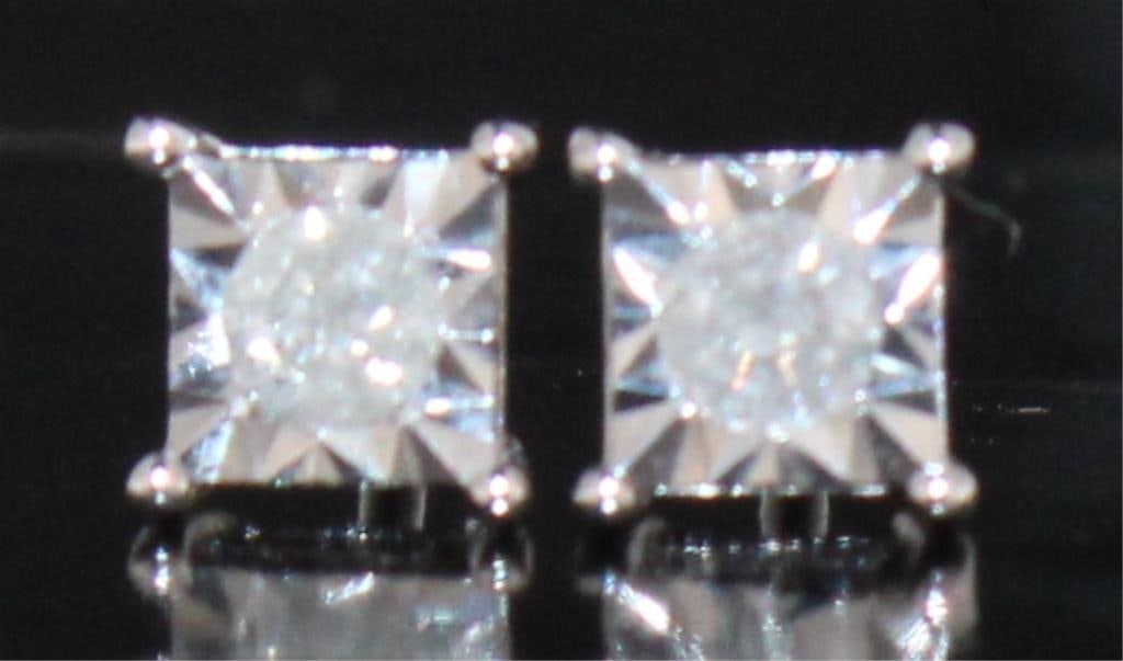 Princess Cut Diamond Solitaire Earrings (1 of 2)