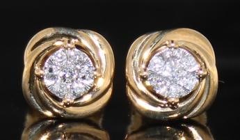 10kt Gold Brilliant Diamond Stud Earrings (1 of 2)