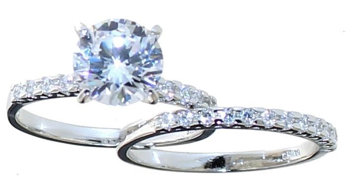 Round Brilliant 2.50 ct White Topaz Bridal Set (1 of 1)