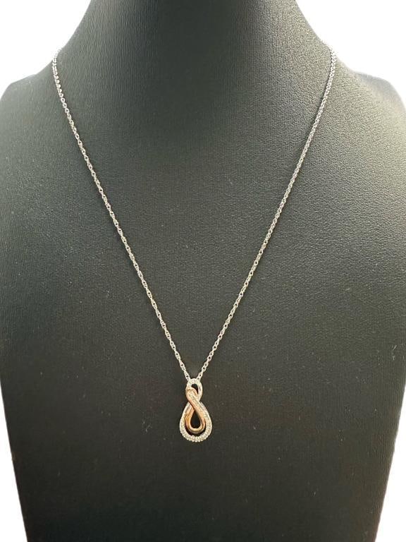 Beautiful Diamond Journey Necklace: Sterling Silver Natural Diamond