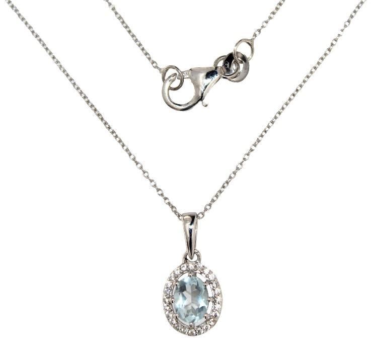 Natural Aquamarine Designer Necklace: Sterling Silver Gemstones: Natural