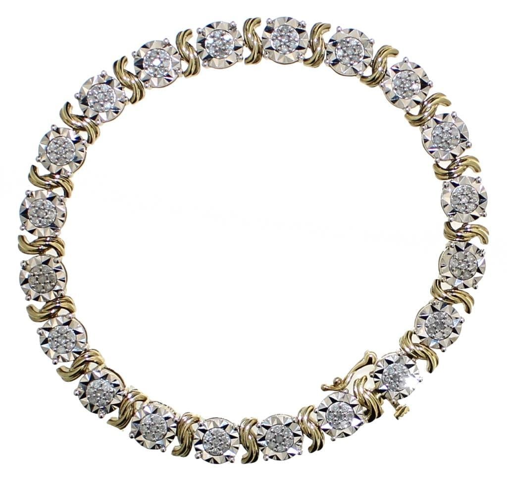 Two Tone 1.00 ct Diamond Designer Bracelet (1 of 1)